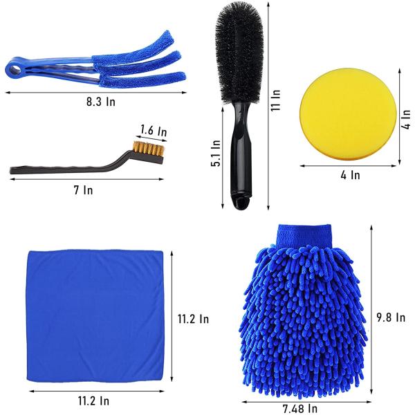 Microfiber 15PCS Tire Interior Car Cleaning Brush Kit Eco Friendly