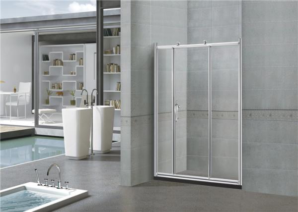 Clear / Printed Sliding Glass Shower Doors 6MM With Big Copper Wheels for Home / Hotel