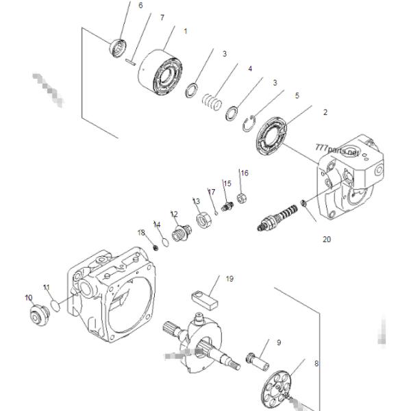 Гидронасос насоса части 708-1T-00132 мини экскаватора PC45 PC55 PC56 запасной главный