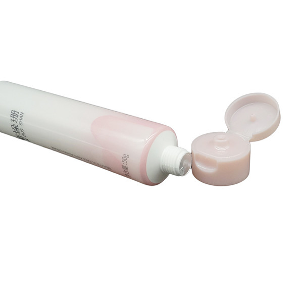 PE Plastic Cosmetic Tube With Colored Flip Cap For Face Cream Packaging