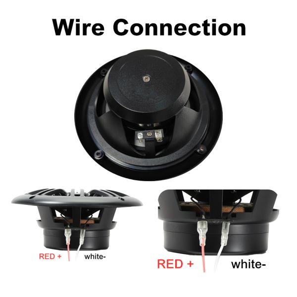 GRANDnavi 6.5Inch Marine Audio Waterproof Speakers in Black and White PP Cup with 4Ohm Impedance