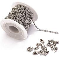 Chaîne à rouleaux essentielle en acier inoxydable de 2,4 mm Chaîne à billes d'argent avec longueur personnalisée