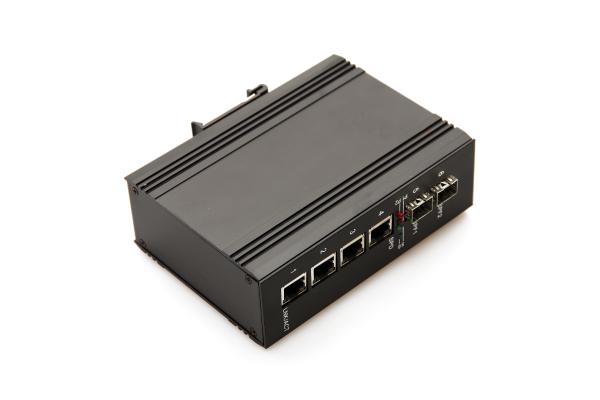 Os ethernet industriais da fibra comutam o ponto de entrada o porto 4 10 da fibra de 2 gigabits/100/1000M RJ45