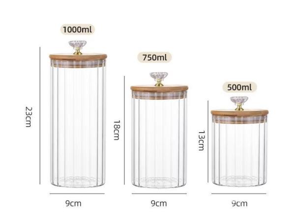 Popular Diamond Deer Tab Lid Borosilicate Glass Jar With Silicone Ring Clear Color