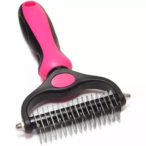 Cat Dog Pet Shedding Dematting Deshedding Comb Brush Long Handle Stainless Steel
