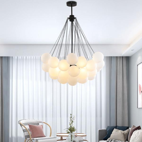 Bubble Chandelier 19/37 Balls Black Gold Chandeliers Mid Century Modern Glass Lamp(WH-MI-220)
