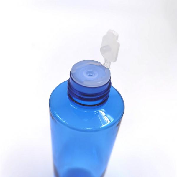 Blue Cylindrical PET Container With Fold Cap Tonic Bottle 100ml 120ml 150ml
