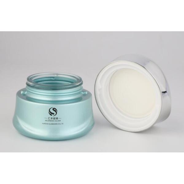 50g Skincare Packaging Glass Cream Jar with Plastic Cap Cosmetic Jar Customized Logo and Painting