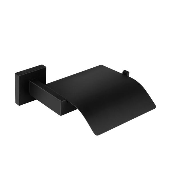 black Bath Accessories Toilet Brush Holder Stainless Steel Wall Mounted Paper Dispenser Six-piece Set hook