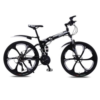 20 24 26 Inches Customized Full Suspension Folding Mountain Bike Black Silver White Blue Carbon Steel Bicycle