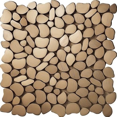 Skid Pebble Design Metal Backsplash Tiles , 2x2 Metal Accent Tiles For Home Decoration
