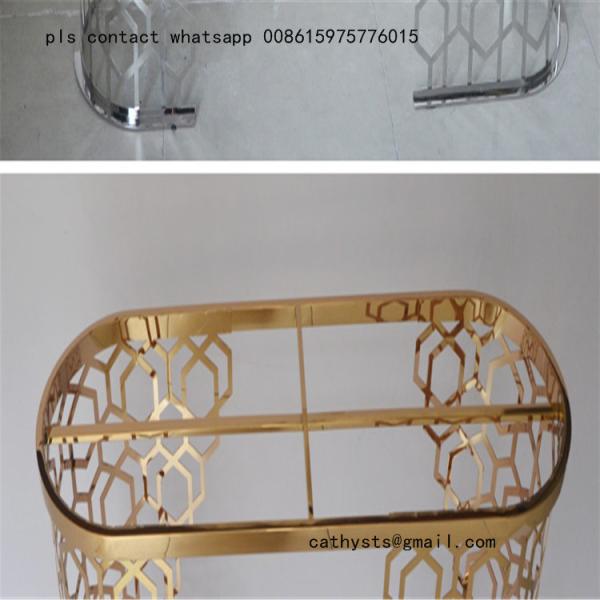 stainless steel dining table base leg hairline gold coffee table base for hospitality projects