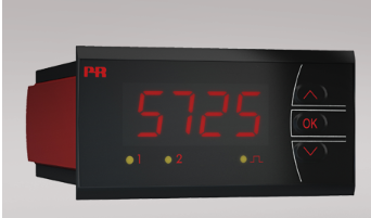 Programmable frequency indicator PR 5725,a programmable frequency indicator with bright LED display, linearization, totalization, and dual-relay alarms for counting and flow rate applications.