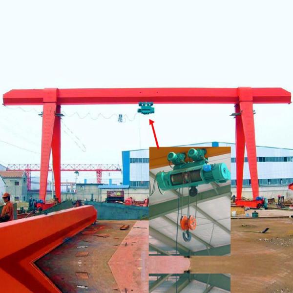 MH 20 Ton Single Girder Gantry Crane Box Type Electric Hoist For Outdoor Freight Yard