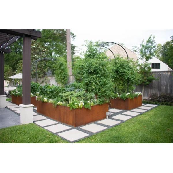 Outdoor Metal Lawn Border Vegetables Grow Corten Steel Garden Planter Raised Bed