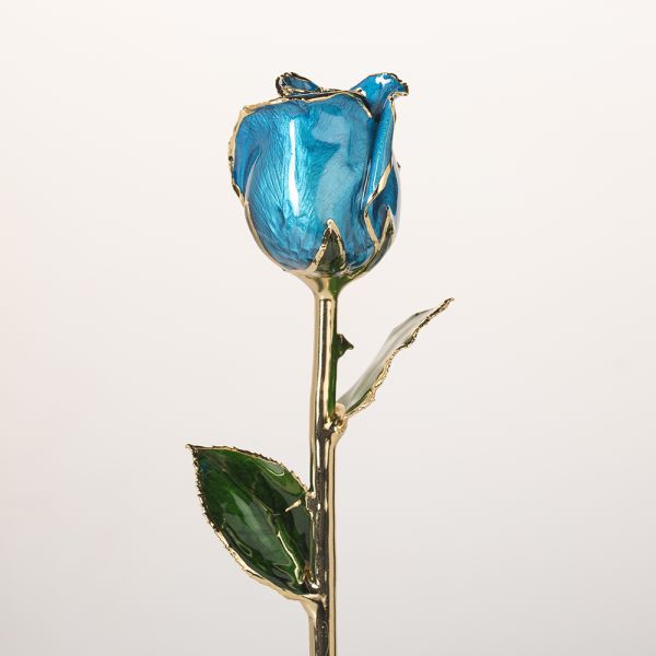 High Quality Gold Trimmed Rose Preserved Flower Beautiful Handmade Gifts for Woman