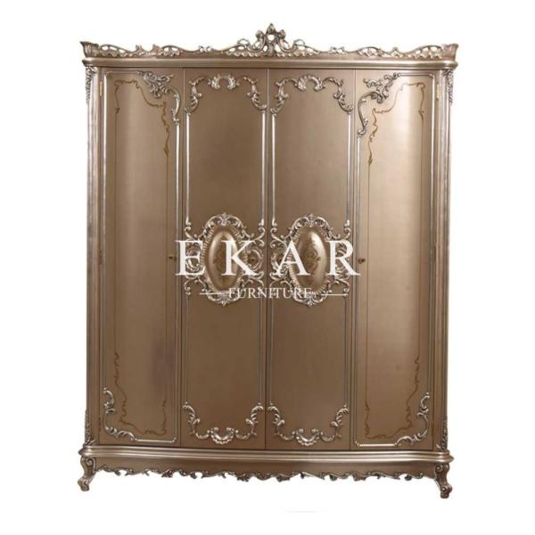 Antique Luxury 3 And 4 Door Wooden Fancy Bedroom Wardrobe For Sale LS-A312C