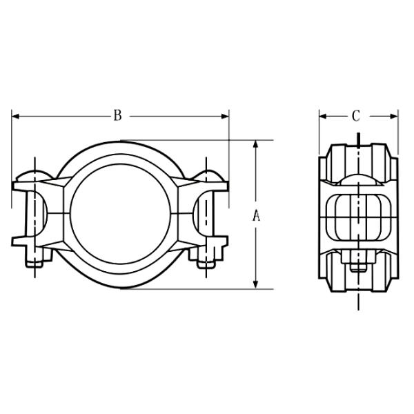 Flexible Grooved Pipe Coupling , 76M Stainless Steel Grooved Pipe Clamps
