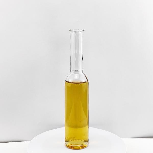 Logotipo do cliente aceitável Cor clara pescoço longo garrafa de óleo de vidro de 50 ml 100 ml com tampa de cortiça