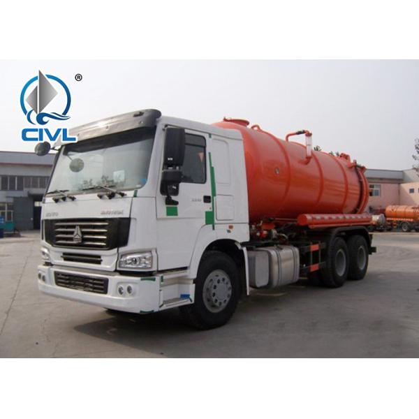 6x4 12m3 SINOTRUK HOWO 336hp Sewage Pump Truck With Safety Belts Tires12.00R20 With Middle lifting and Rear Cover