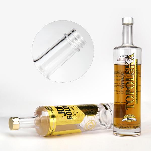Industrial Beverage 750ml Square Glass Bottle with Synthetic Cork