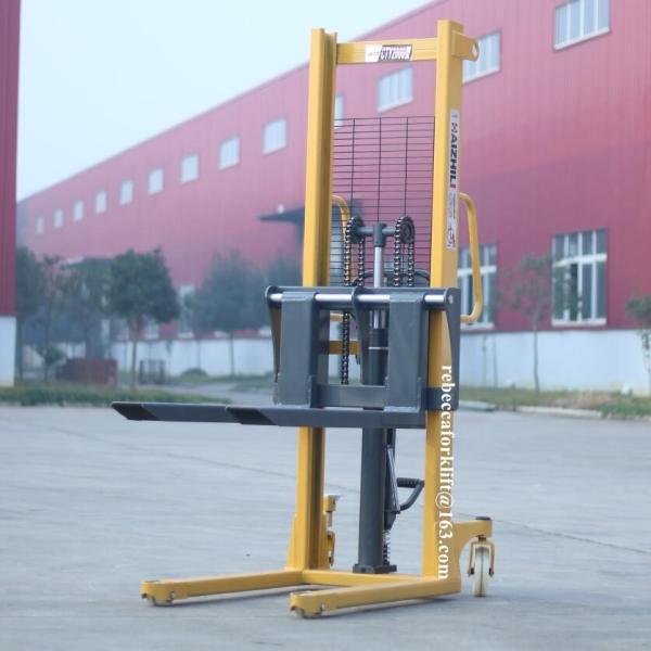2000kg Manual Forklift Stacker , Hydraulic Portable Hand Forklift 1600mm Lifting Height