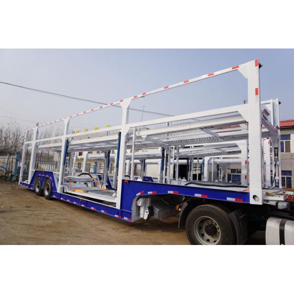 Steel Car Carrier Trailer , 2 / 3 Axle Vehicle Transport Semi Trailer