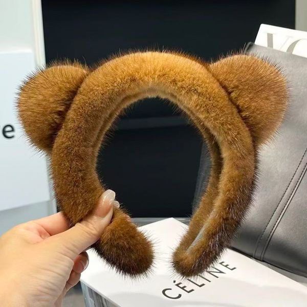 Fuzzy Bear Ear Faux Fur Headband