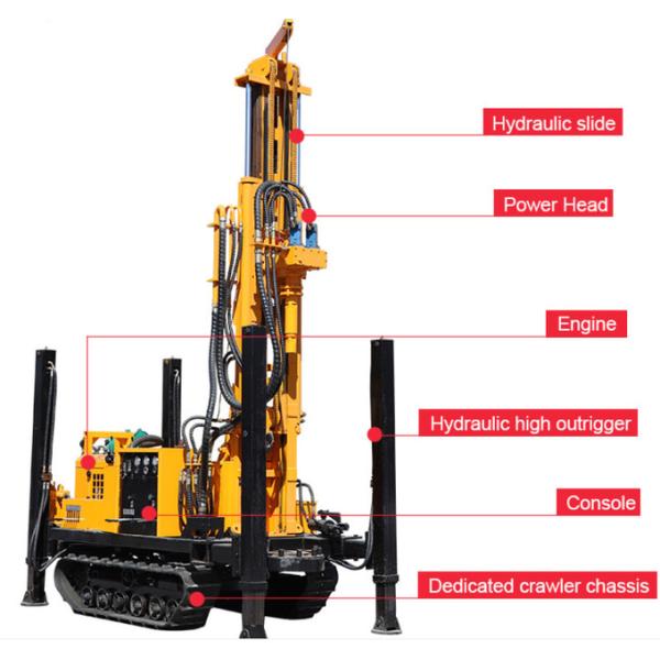 Water Borehole Pneumatic Drilling Rig Equip With Air Compressor