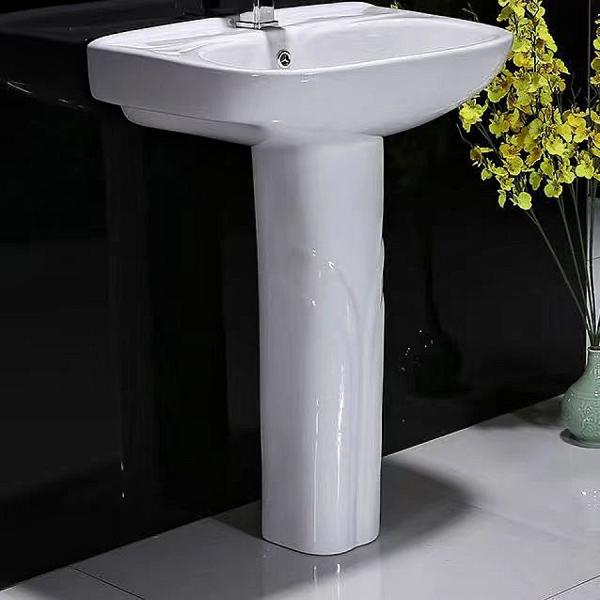 CUPC 565*420*780mm One Piece Wash Basin With Integrated Full Pedestal