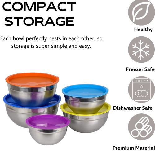 Облегченный Cookware нержавеющей стали устанавливает салатницу нержавеющей стали 0.4L-4L