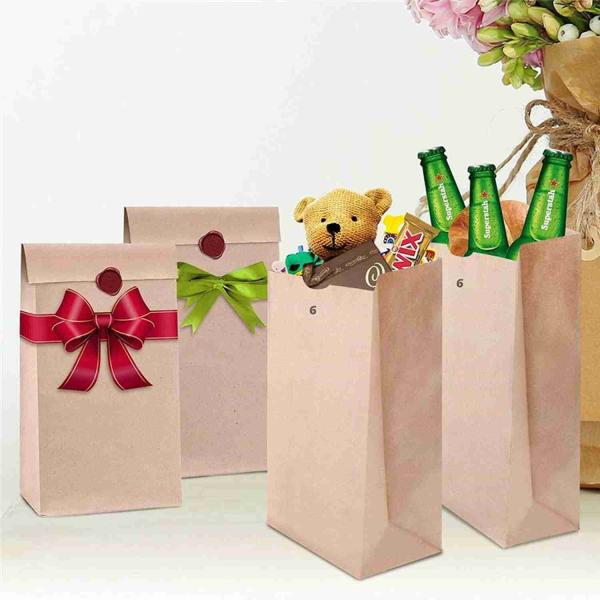 150gsm Restaurant To Go Roti Kraft Paper Food Bags Personalized
