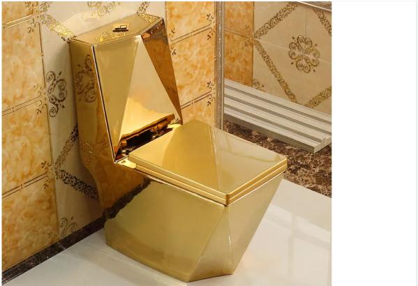 Integrated Sanitary Ware Toilet Square Ring Diamond Studded Toilet Wall Row