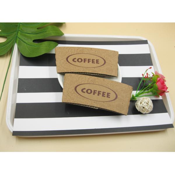 16 / 20oz Hot Coffee Paper Cup Sleeves odorless With Logo FSC Certification