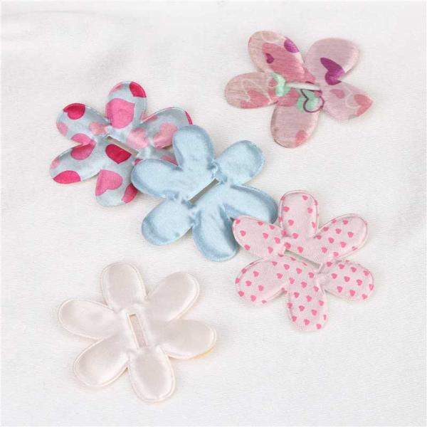 Printed Satin Applique Crafts Sew On Cloth Appliques For Dress Accessories