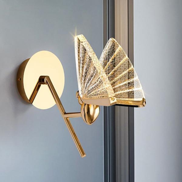 Bedside wall lamp bedroom lamp modern living room background butterfly wall light (WH-OR-41)
