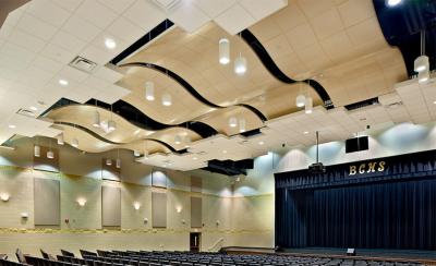 Beautiful  Curved  False Ceiling Aluminium Panels FOR Semi Exposed Soffit Buildings