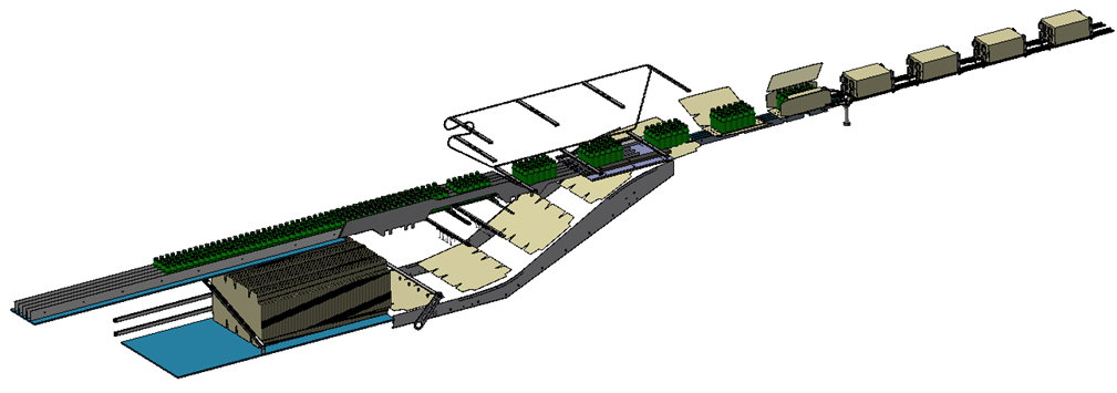 Medium-speed narrow-edge carton wrapping machine SPCWM.NA1K (vertical feeder - widened frame)