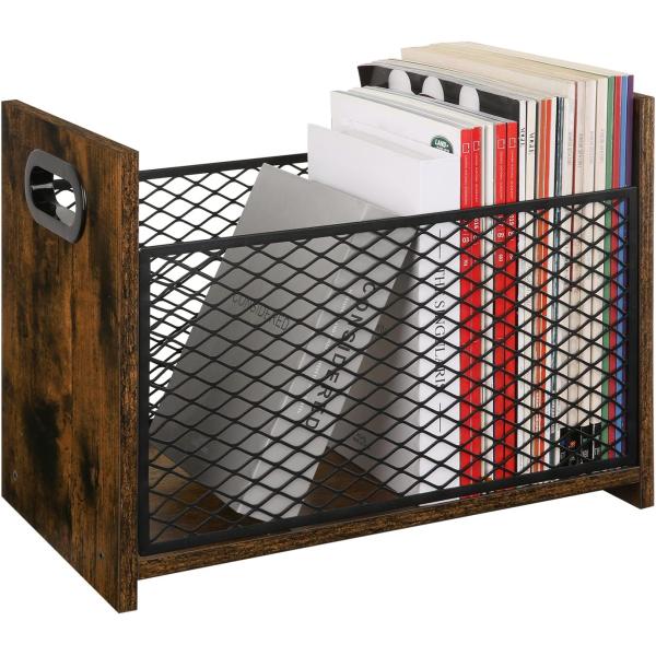 Home Decorations Varnished Desktop Storage Basket for Letters Books Newspapers