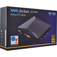 Box IPTV personalizado para Android We2u K3 Pro Lifetime IPTV Box Preto