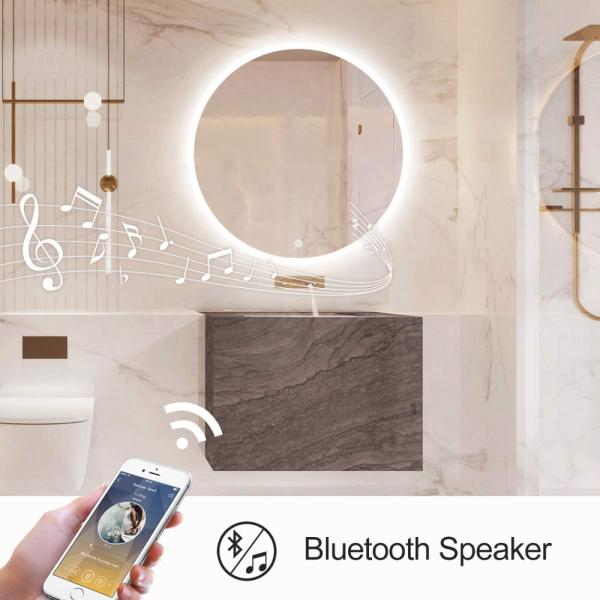 IP54 Waterproof Round Modern Bathroom Mirror Anti Fog With Touch Sensor