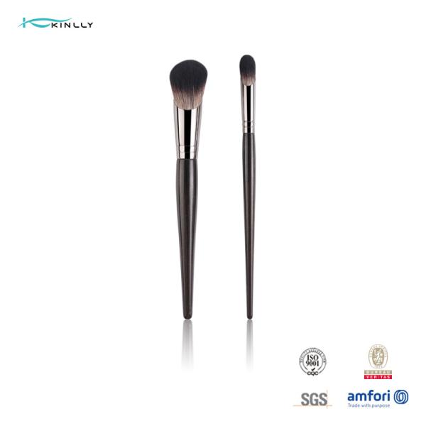 2pcs Makeup Concealer Brush Synthetic Hair Aluminium Ferrule Makeup Foundation Brush
