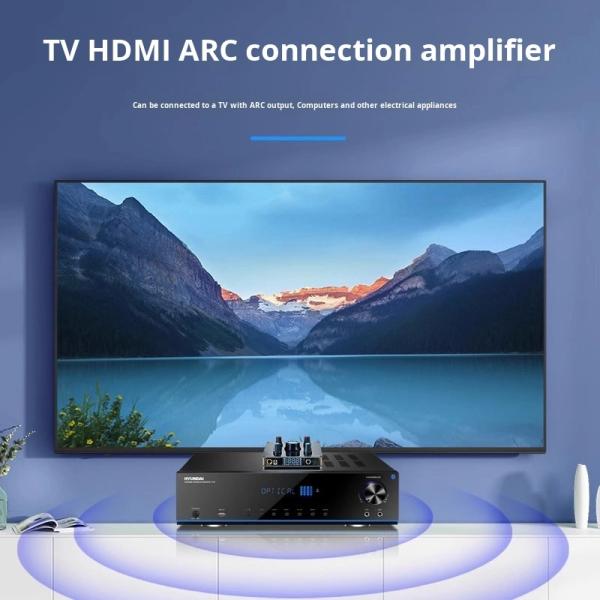 2.0 Channel High-Power 100W Wireless Karaoke Amplifier BT Lossless Decoding HDML ARC Optical Fiber Coaxial Electronics Stock