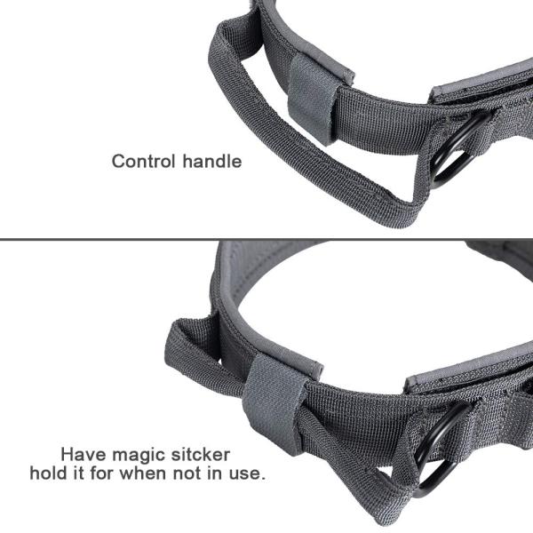 Tactical Adjustable Nylon Dog Collar K9 Heavy Duty Metal Buckle With Handle