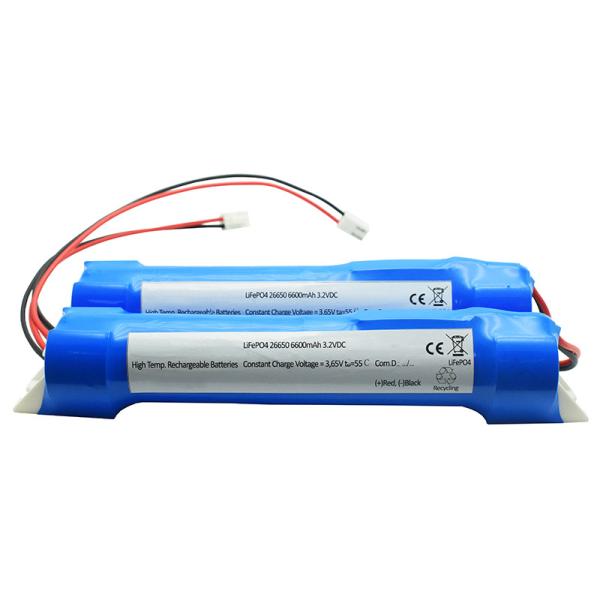 Safe High Energy Density 26650 LiFePO4 Battery Pack 6600mAh 3.2V High Cycle Life 2000 Times
