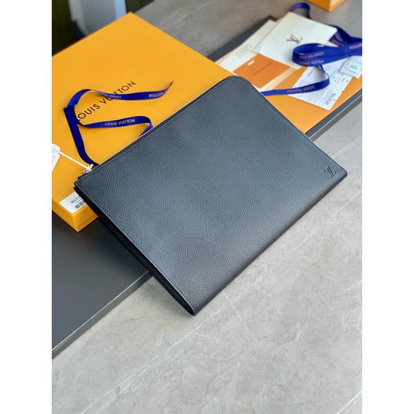 Designer Louis Vuitton Pochette Jour GM Cuir Taurillon Leather In Black Noir Purses