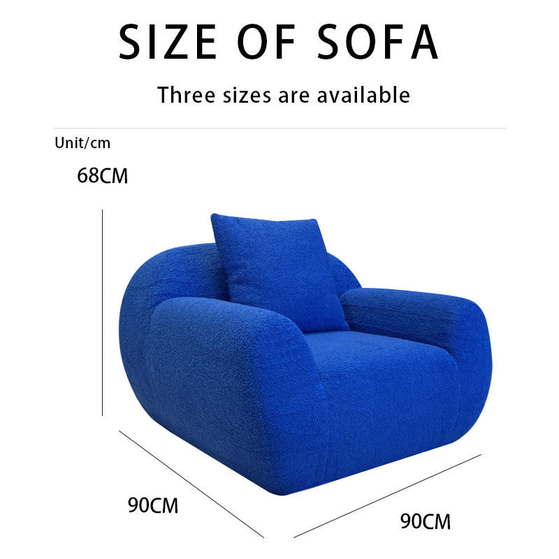 Modern Single Person Reclining Square Leisure Sofa Chair with Sponge Fabric Compressed Sofa for Living Room & Bedroom Villa Use