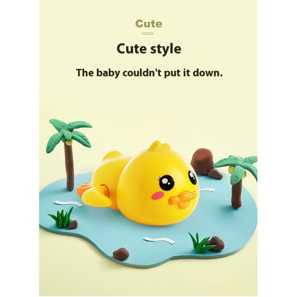 Yellow Duck Bath Toy for Toddlers Lovely Floating Bath Duck Mini Water Clockwork PVC Educational Swimming Toy Bathroom Children