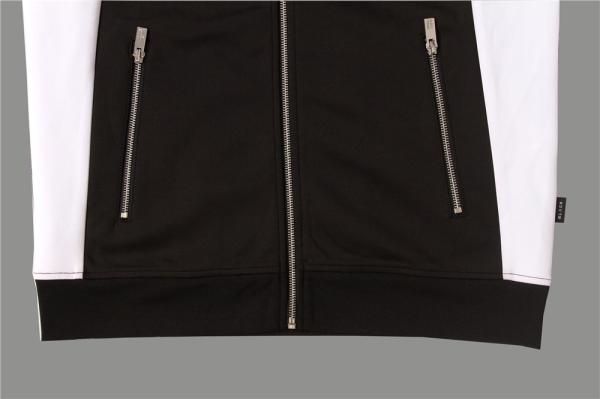 Sports Color Matching Mens Zip Front Hoodie 100% Polyester