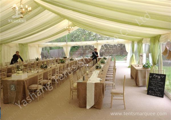 16M Wide Transparent Pvc Wall Outdoor Party Tents , Wind Resistant Garden Party Marquee